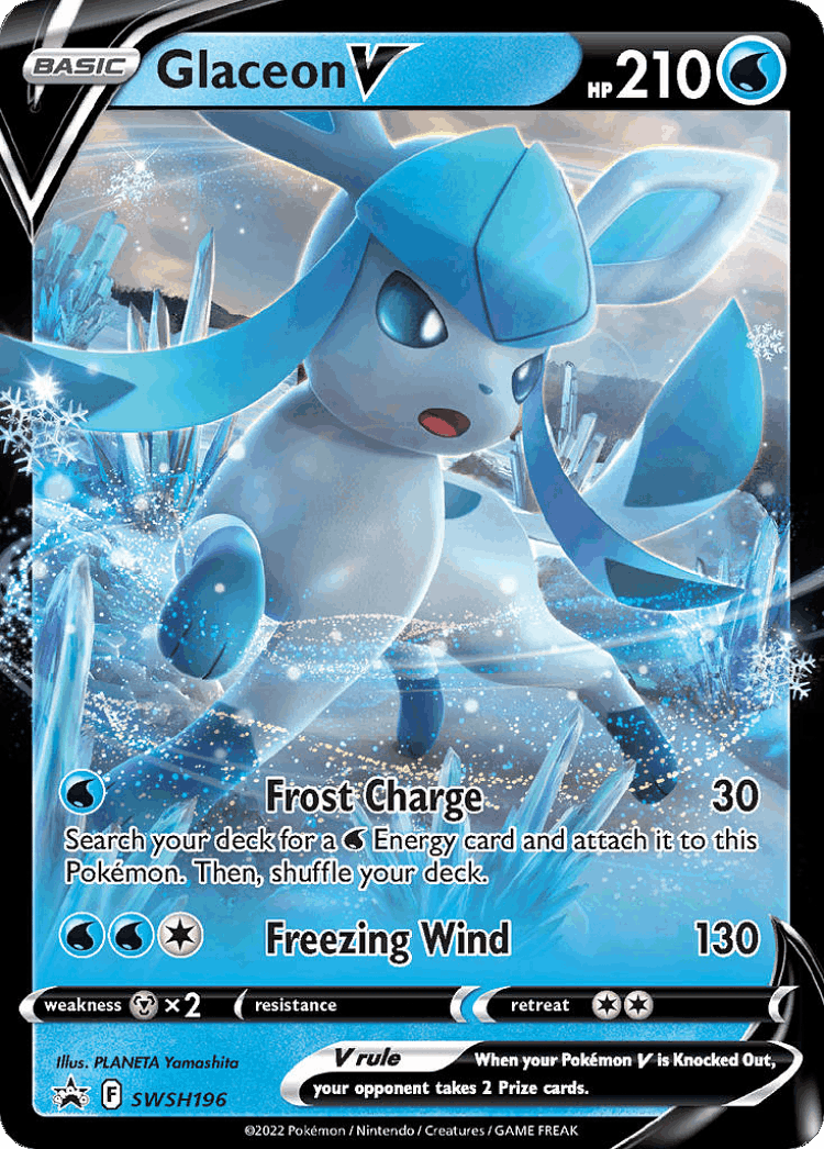 Glaceon V #196 from SWSH Black Star Promos - Promo - Illustrated by PLANETA Yamashita