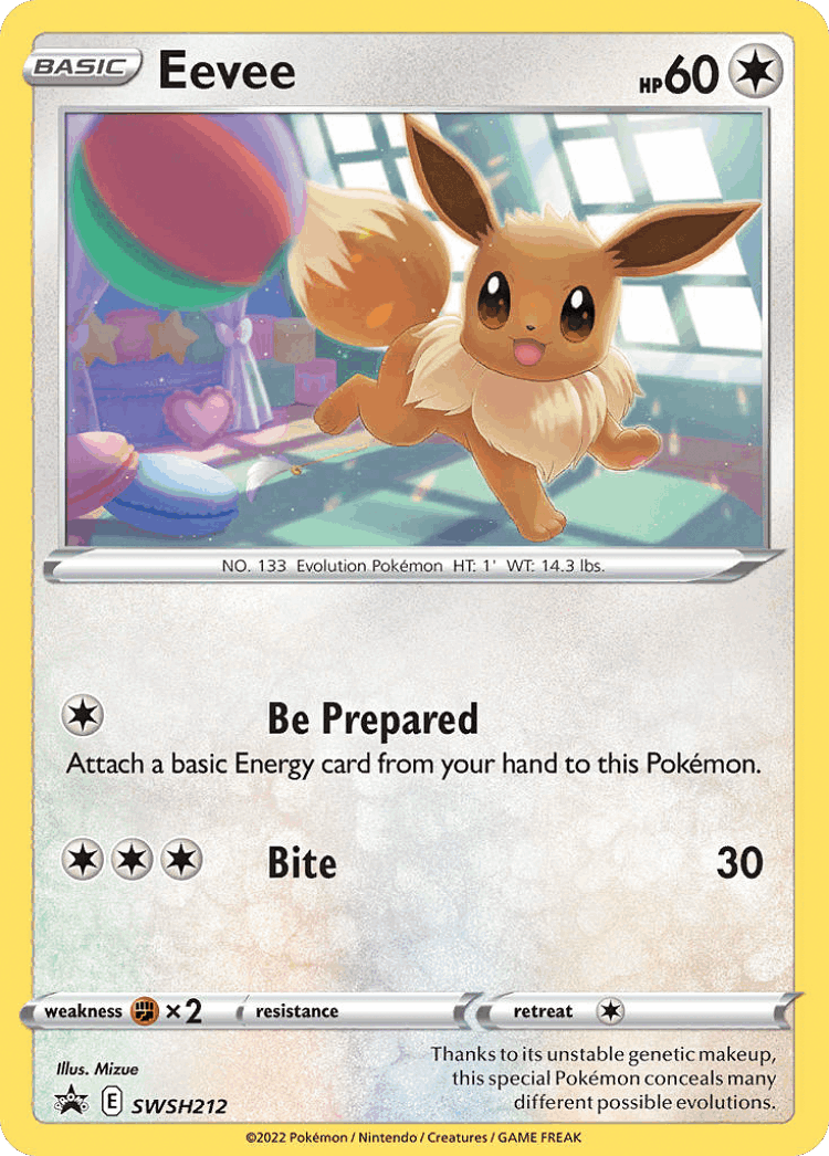 Eevee #212 from SWSH Black Star Promos - Promo - Illustrated by Mizue