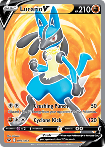 Lucario V 213, SWSH Black Star Promos