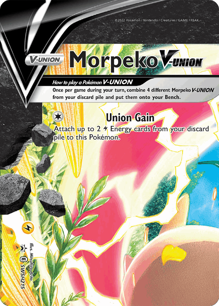 Morpeko V-UNION #215 from SWSH Black Star Promos - Promo - Illustrated by Mitsuhiro Arita