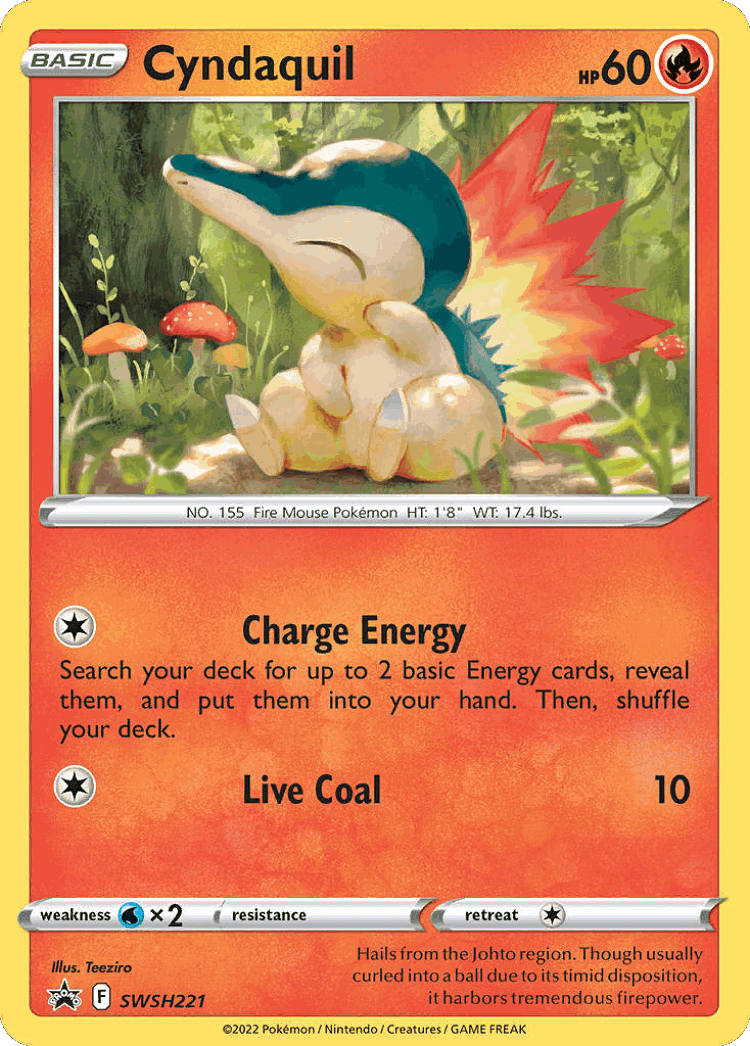 Cyndaquil #221 from SWSH Black Star Promos - Promo - Illustrated by Teeziro