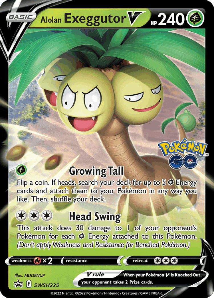 Alolan Exeggutor V #225 from SWSH Black Star Promos - Promo - Illustrated by MUGENUP