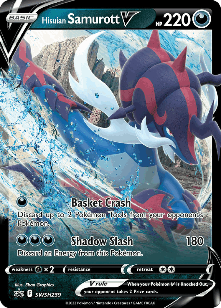 Hisuian Samurott V #239 from SWSH Black Star Promos - Promo - Illustrated by 5ban Graphics