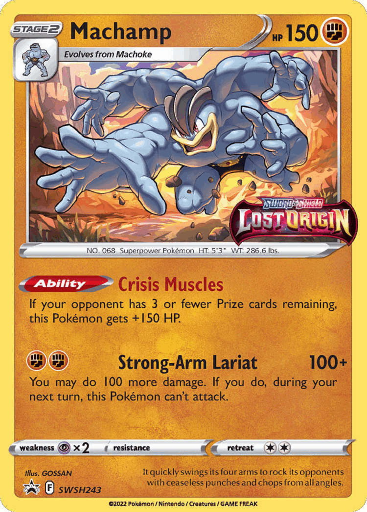Machamp #243 from SWSH Black Star Promos - Promo - Illustrated by GOSSAN