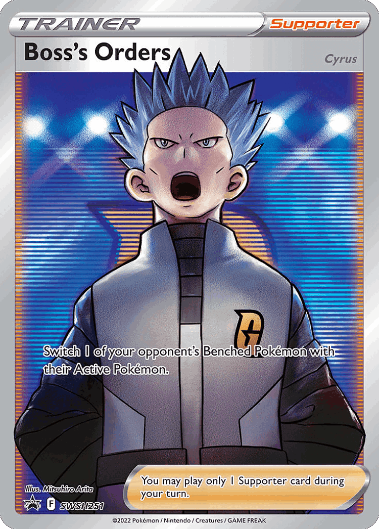 Boss's Orders #251 from SWSH Black Star Promos - Promo - Illustrated by Mitsuhiro Arita