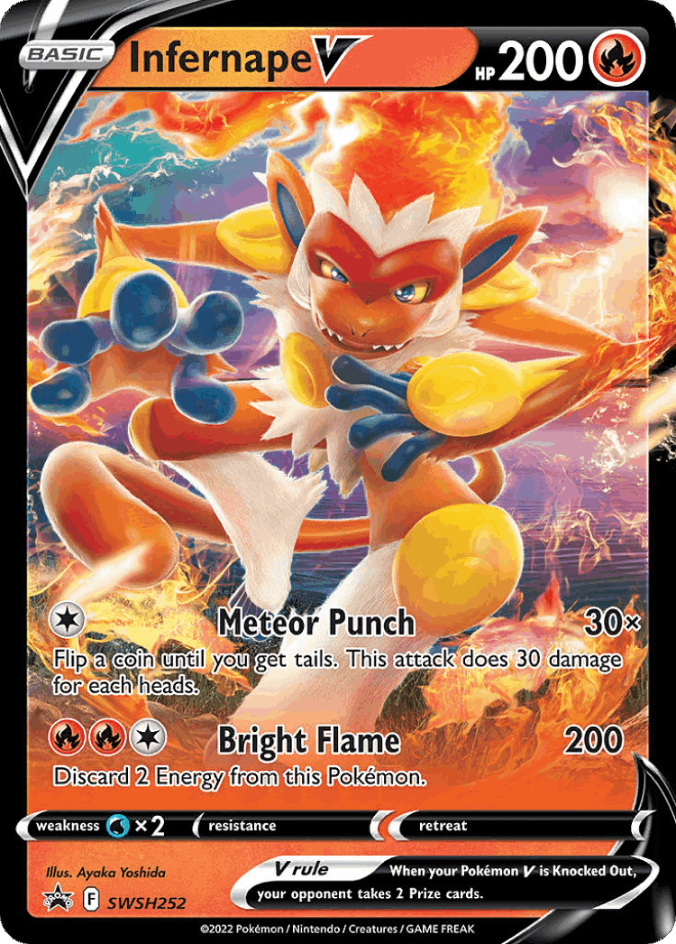Infernape V #252 from SWSH Black Star Promos - Promo - Illustrated by Ayaka Yoshida