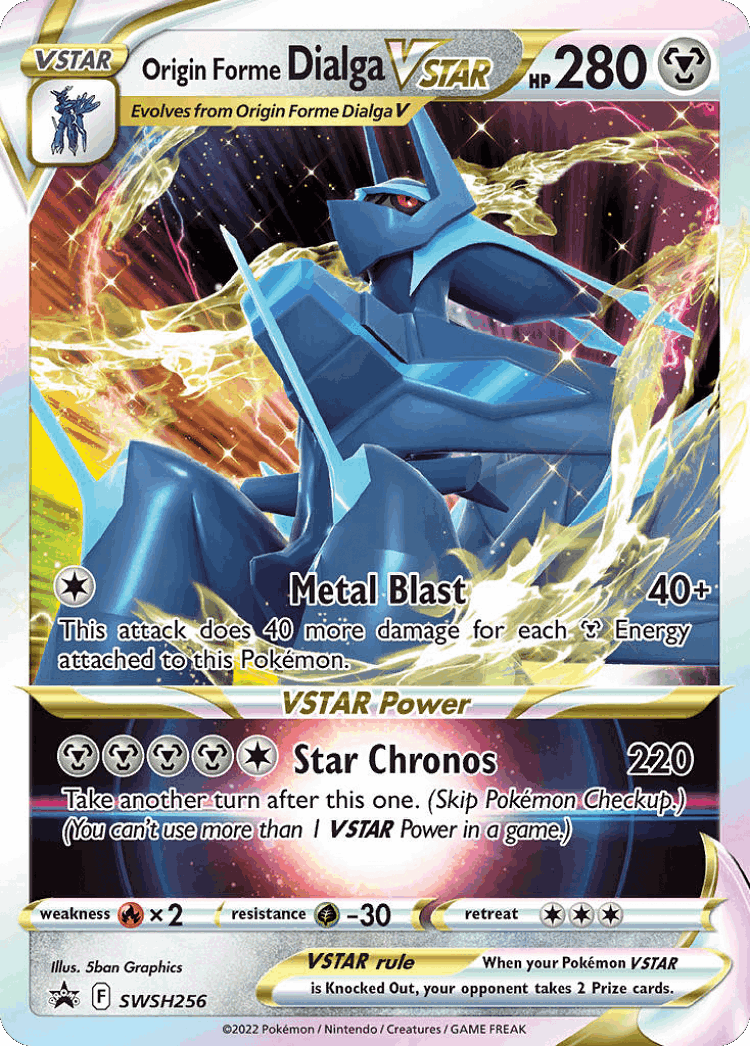 Origin Forme Dialga VSTAR #256 from SWSH Black Star Promos - Promo - Illustrated by 5ban Graphics