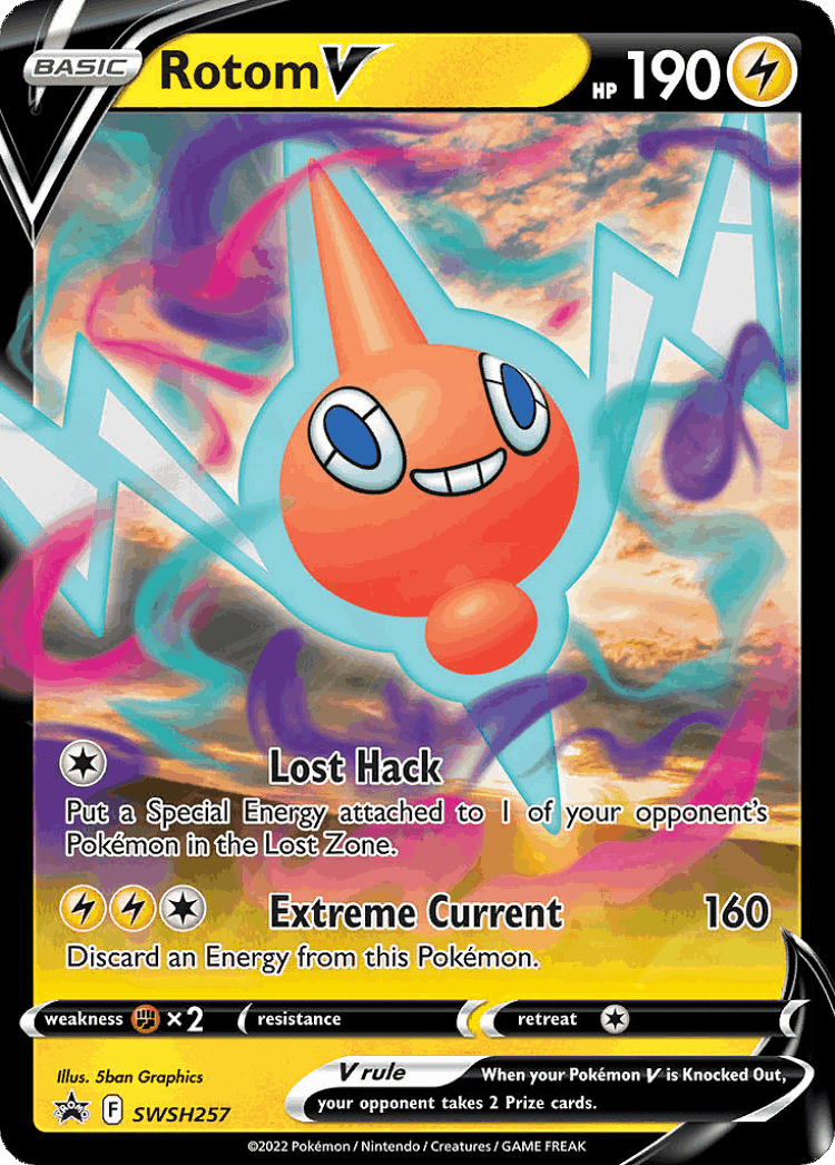 Rotom V #257 from SWSH Black Star Promos - Promo - Illustrated by 5ban Graphics