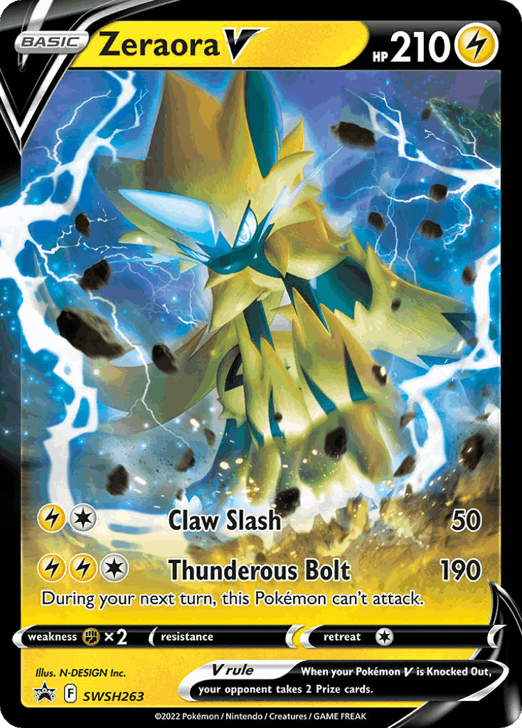 Zeraora V #263 from SWSH Black Star Promos - Promo - Illustrated by N-DESIGN Inc.