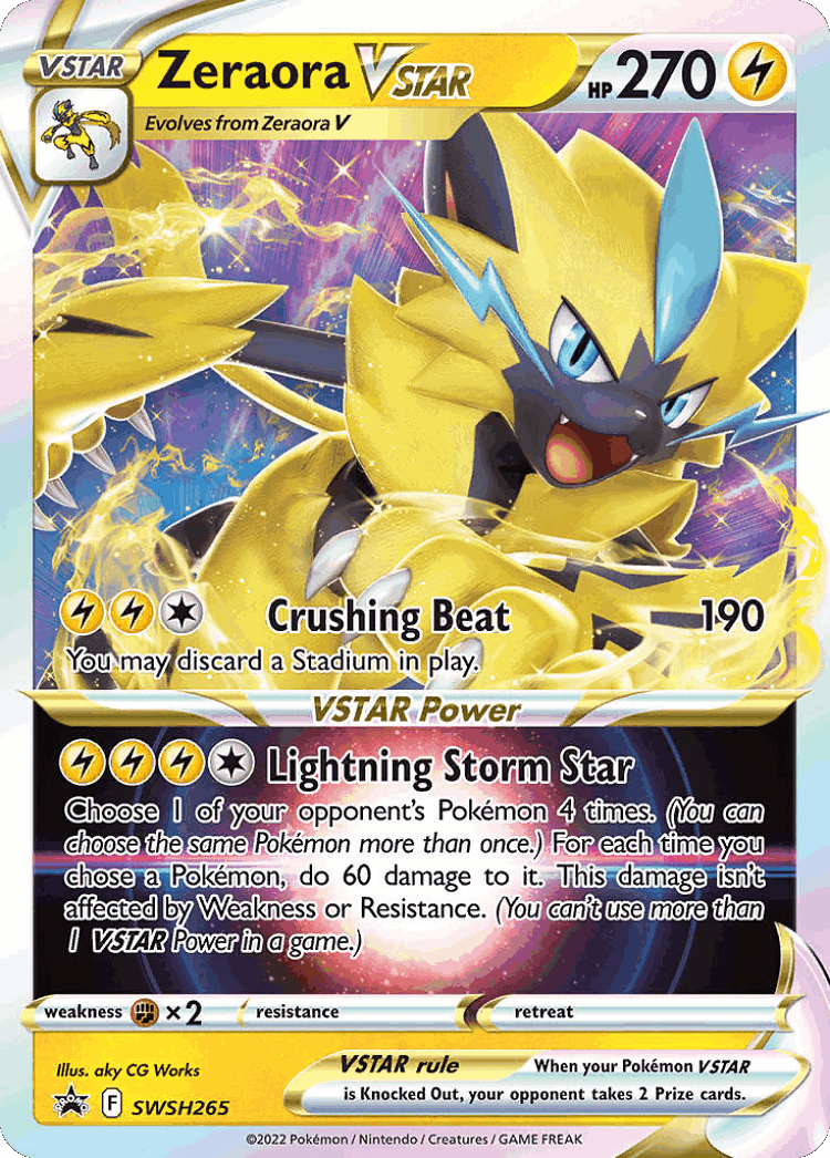 Zeraora VSTAR #265 from SWSH Black Star Promos - Promo - Illustrated by aky CG Works
