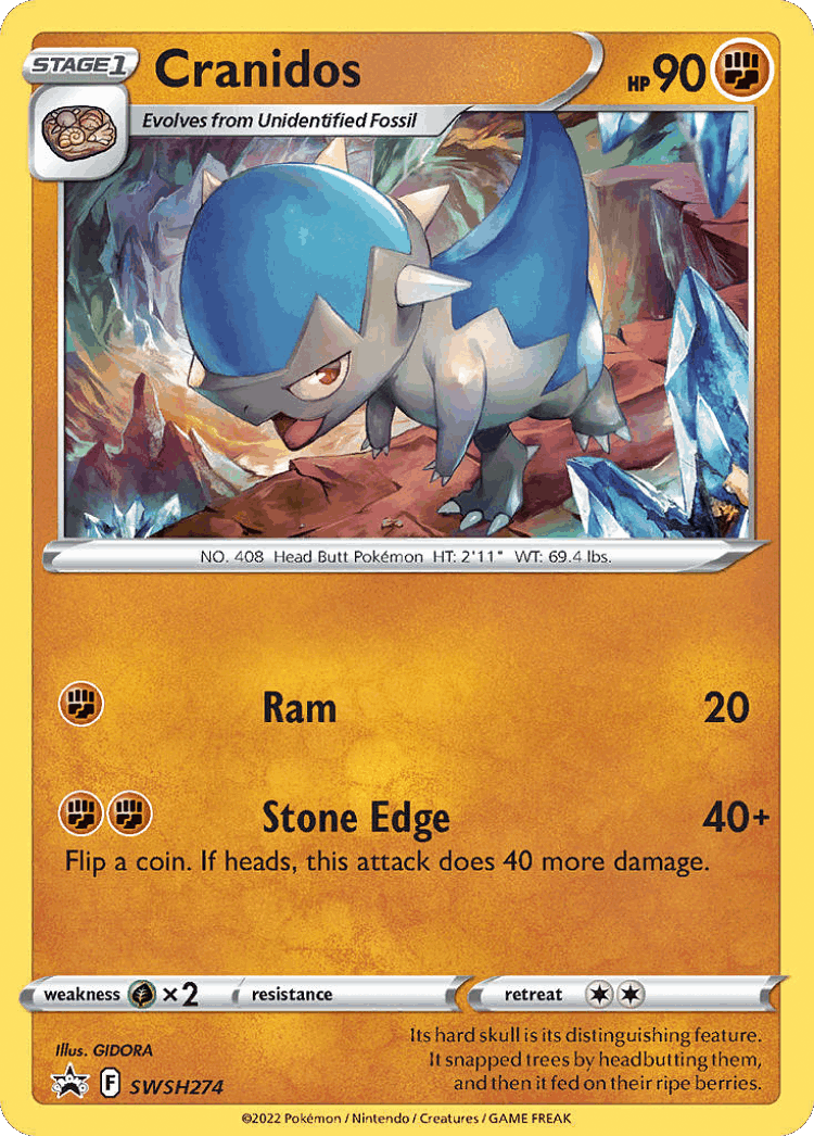 Cranidos #274 from SWSH Black Star Promos - Promo - Illustrated by GIDORA