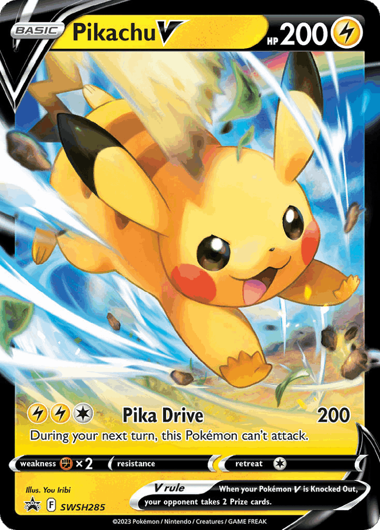 Pikachu V #285 from SWSH Black Star Promos - Promo - Illustrated by You Iribi