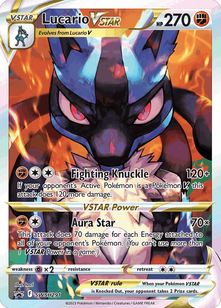 Lucario VSTAR #291 from SWSH Black Star Promos - Promo - Illustrated by hncl