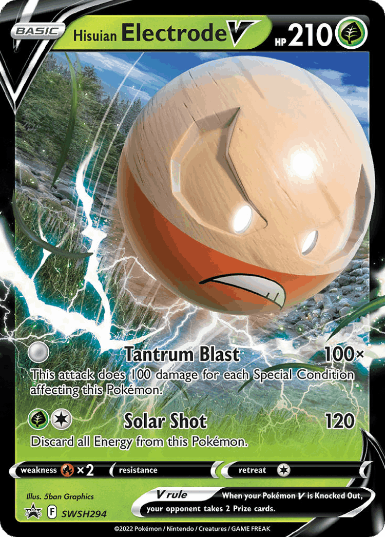 Hisuian Electrode V #294 from SWSH Black Star Promos - Promo - Illustrated by 5ban Graphics