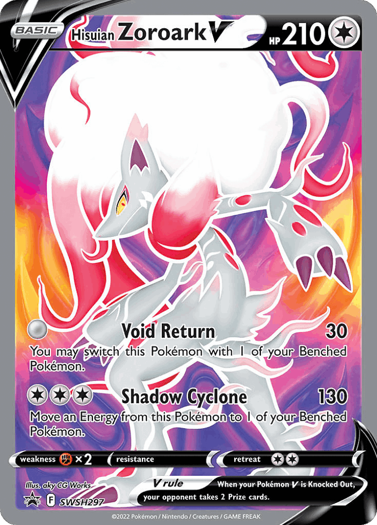 Hisuian Zoroark V #297 from SWSH Black Star Promos - Promo - Illustrated by aky CG Works