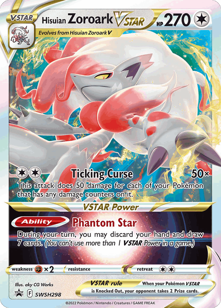 Hisuian Zoroark VSTAR #298 from SWSH Black Star Promos - Promo - Illustrated by aky CG Works