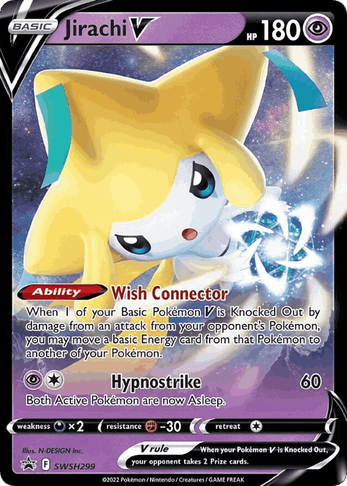 Jirachi V Pokémon TCG card art