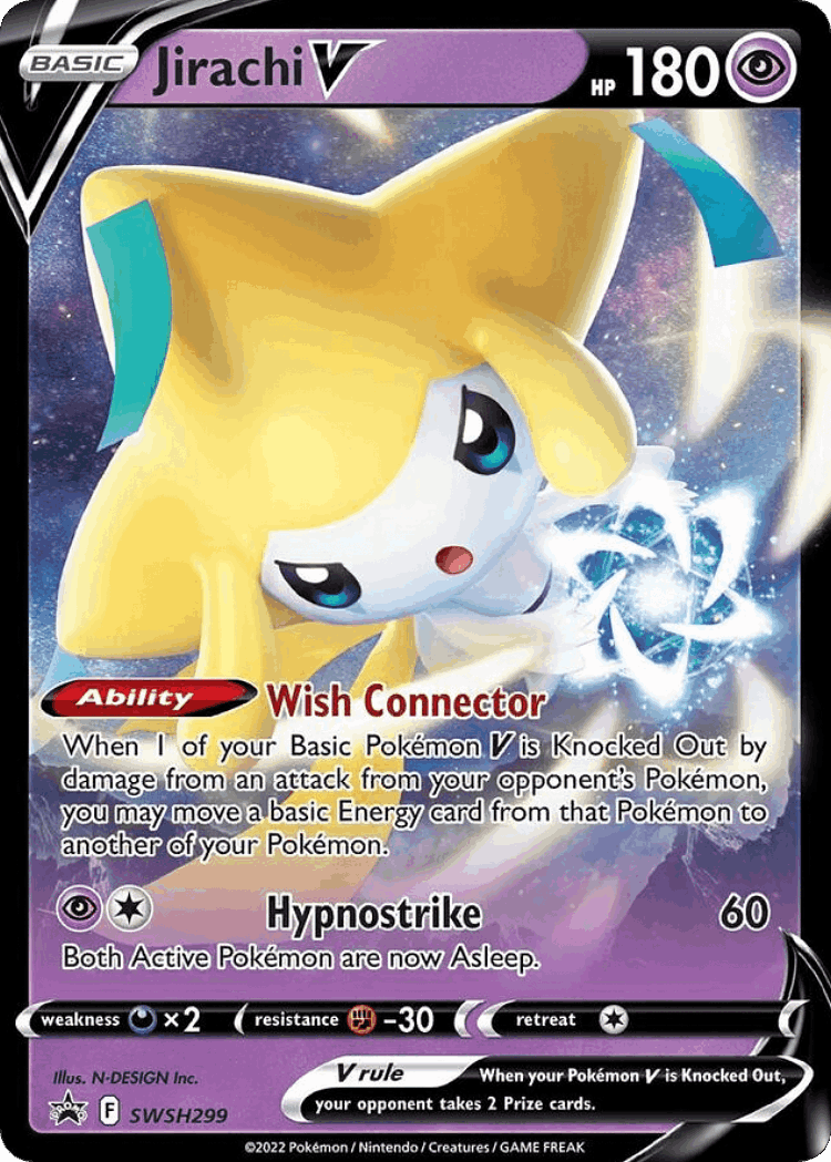 Jirachi V #299 from SWSH Black Star Promos - Promo - Illustrated by N-DESIGN Inc.