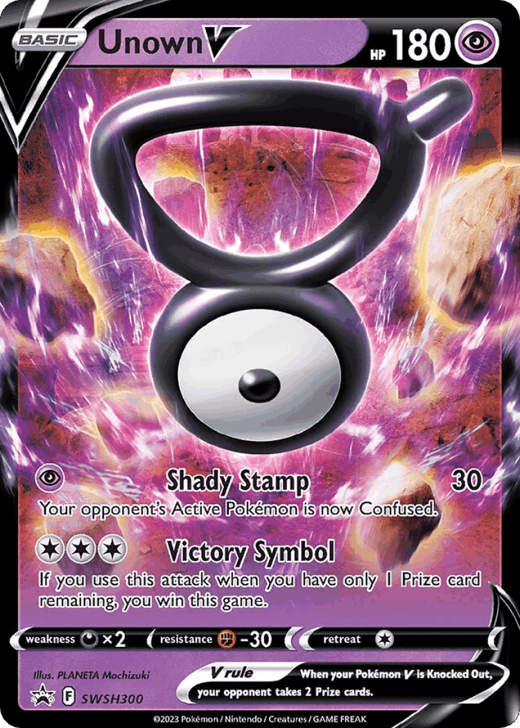 Unown V #300 from SWSH Black Star Promos - Promo - Illustrated by N-DESIGN Inc.