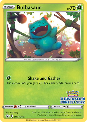 Bulbasaur #303 from SWSH Black Star Promos - Promo - Illustrated by Julie Hang