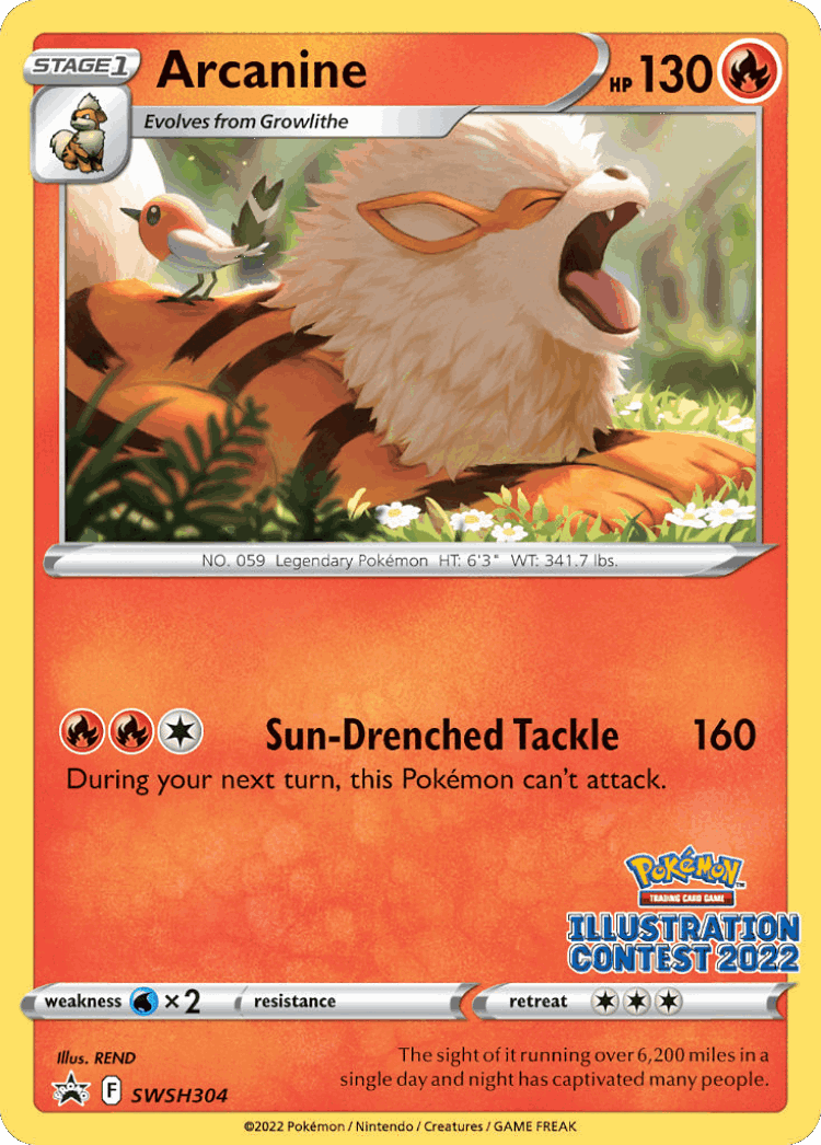 Arcanine #304 from SWSH Black Star Promos - Promo - Illustrated by REND