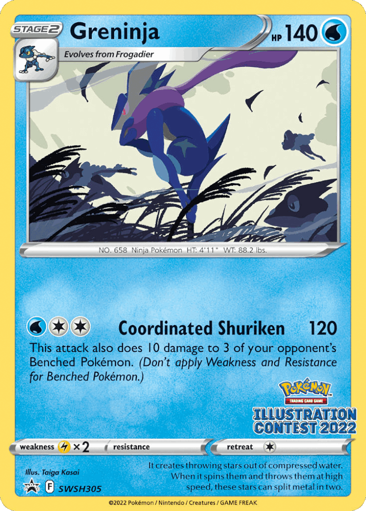 Greninja #305 from SWSH Black Star Promos - Promo - Illustrated by Taiga Kasai