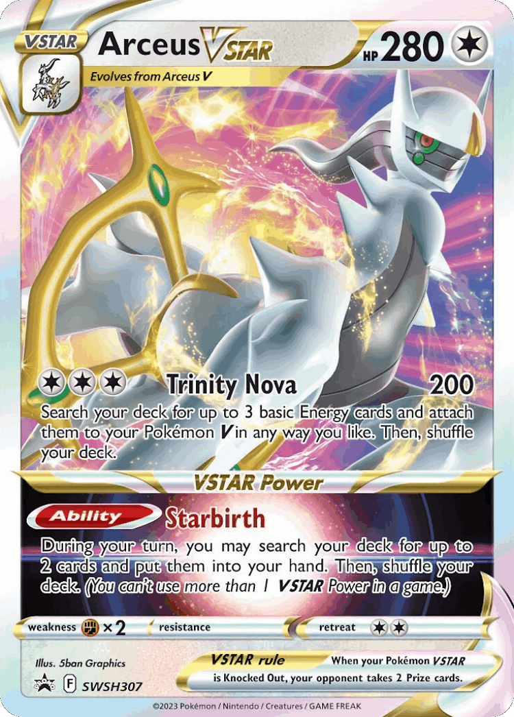 Arceus VSTAR #307 from SWSH Black Star Promos - Promo - Illustrated by 5ban Graphics
