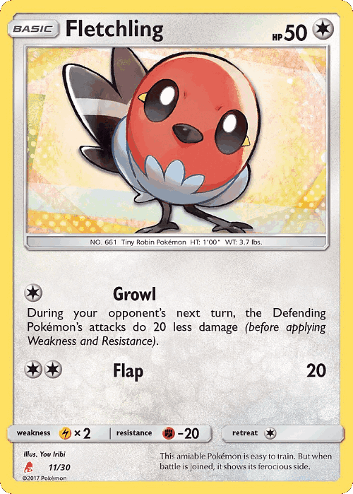Fletchling Pokémon TCG card art