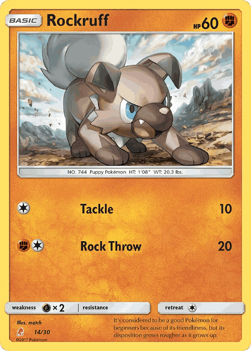 Rockruff #14 from SM Trainer Kit Lycanroc - Common - Illustrated by match