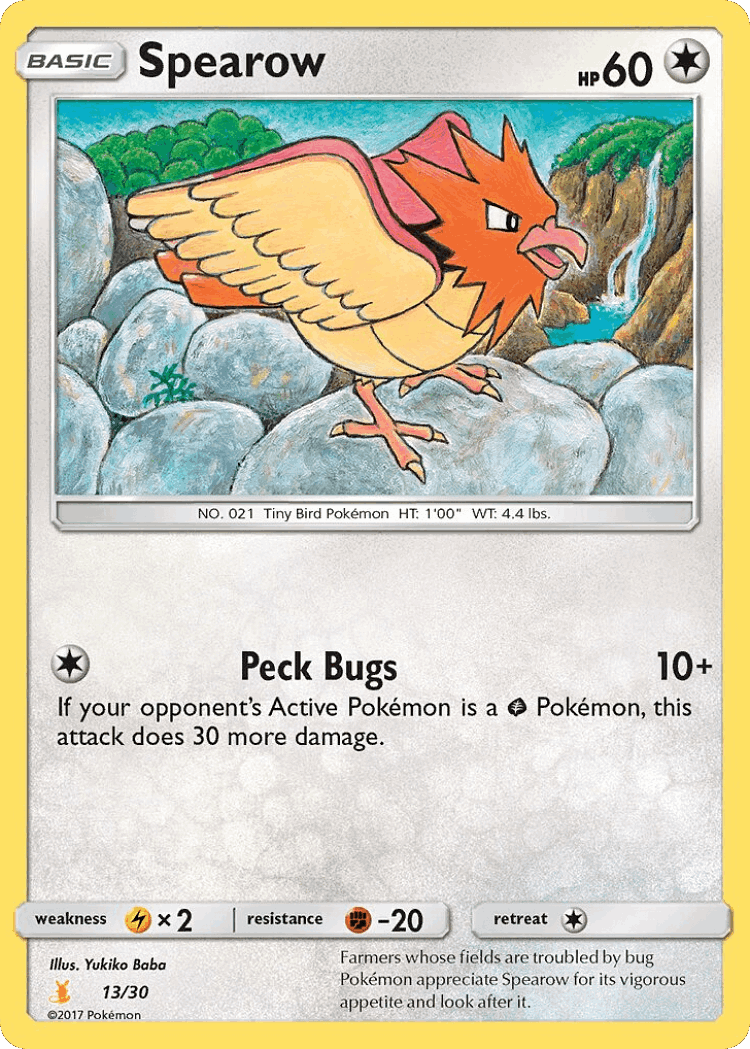 Spearow #13 from SM Trainer Kit Alolan Raichu - Common - Illustrated by Yukiko Baba