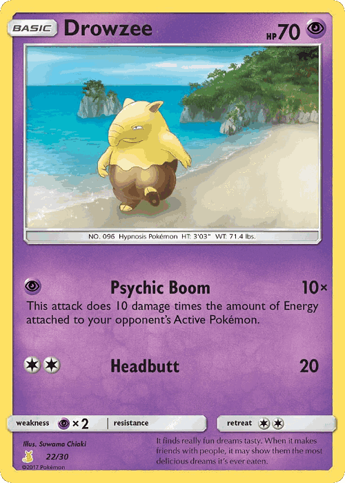 Drowzee SM Trainer Kit Alolan Raichu card