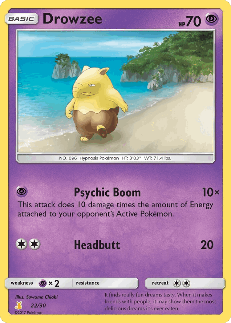 Drowzee #22 from SM Trainer Kit Alolan Raichu - Common - Illustrated by Suwama Chiaki