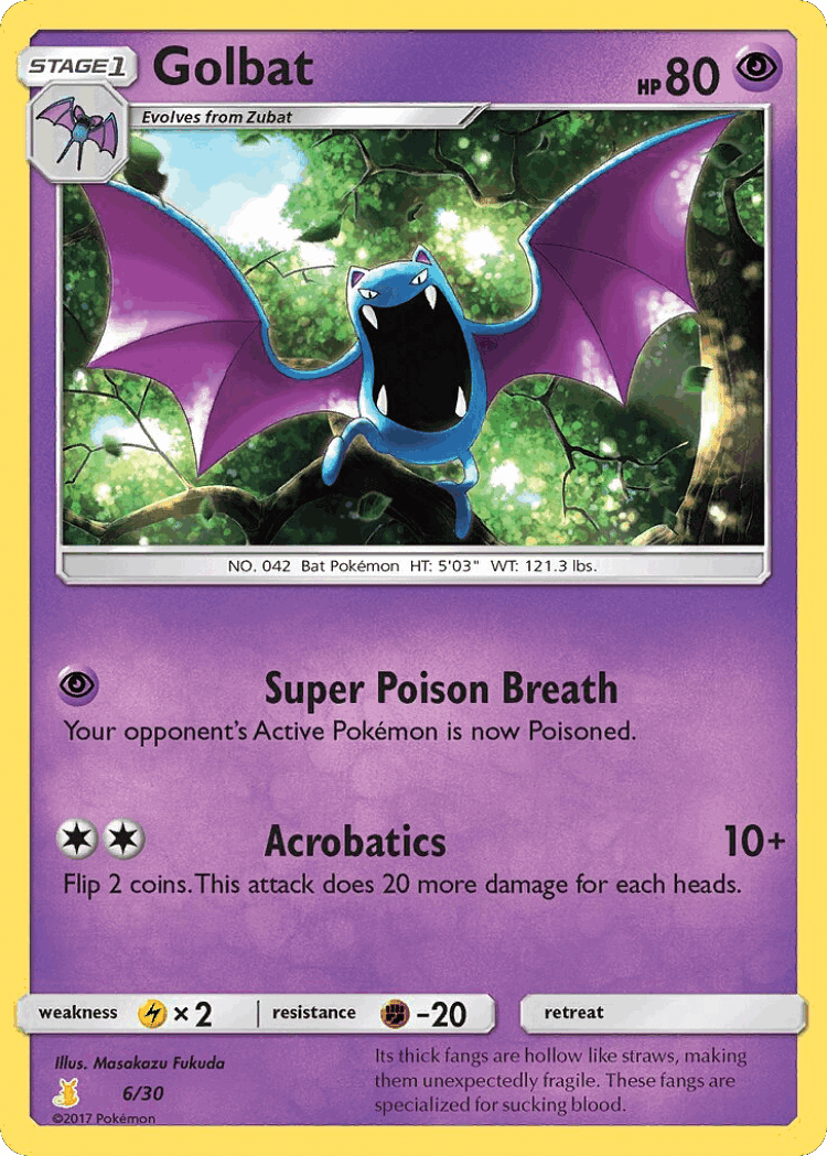 Golbat #6 from SM Trainer Kit Alolan Raichu - Common - Illustrated by Masakazu Fukuda