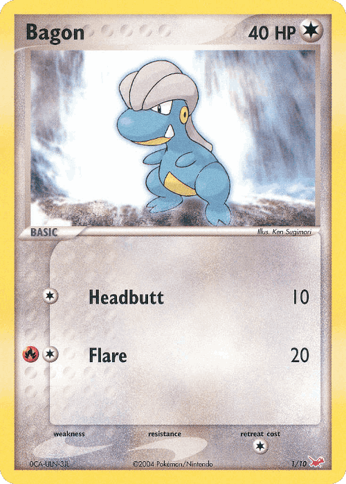 Bagon #1 from EX Trainer Kit Latias - Common - Illustrated by Ken Sugimori
