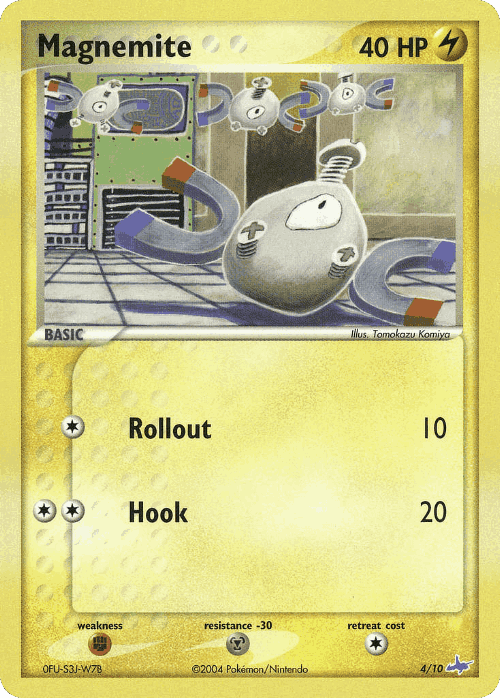 Magnemite #4 from EX Trainer Kit Latios - Common - Illustrated by Tomokazu Komiya