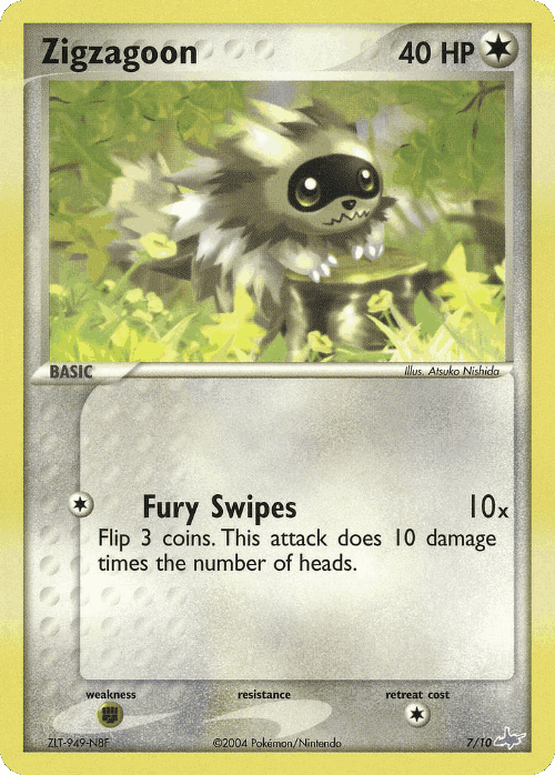 Zigzagoon #7 from EX Trainer Kit Latios - Common - Illustrated by Atsuko Nishida