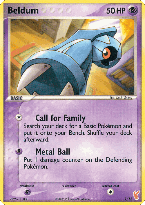 Beldum #1 from EX Trainer Kit 2 Plusle - Common - Illustrated by Kouki Saitou