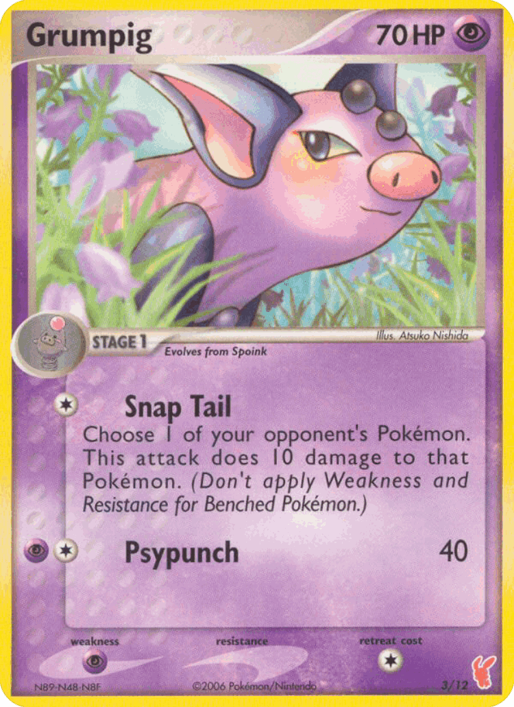 Grumpig #3 from EX Trainer Kit 2 Plusle - Common - Illustrated by Atsuko Nishida