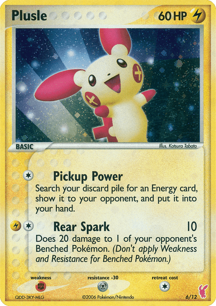 Plusle #6 from EX Trainer Kit 2 Plusle - Rare - Illustrated by Katsura Tabata