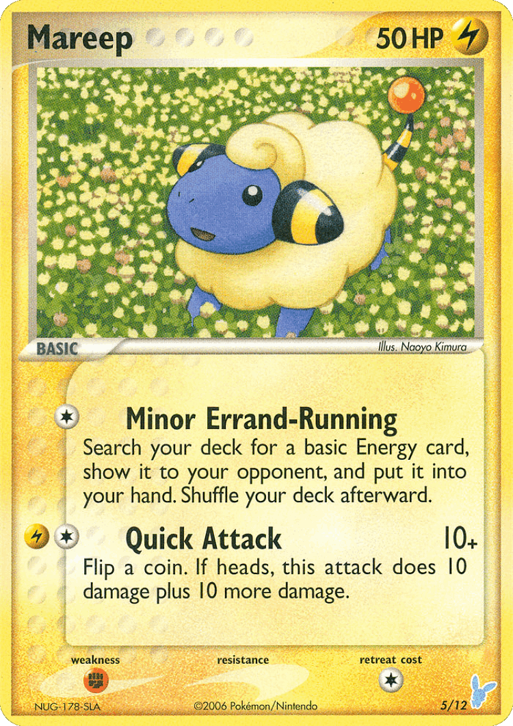 Mareep #5 from EX Trainer Kit 2 Minun - Illustrated by Naoyo Kimura