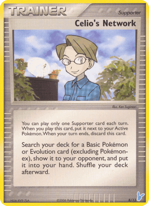 Celio's Network #8 from EX Trainer Kit 2 Minun - Illustrated by Ken Sugimori