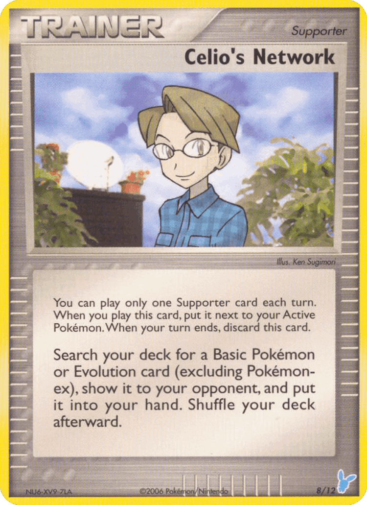Celio's Network #8 from EX Trainer Kit 2 Minun - Illustrated by Ken Sugimori