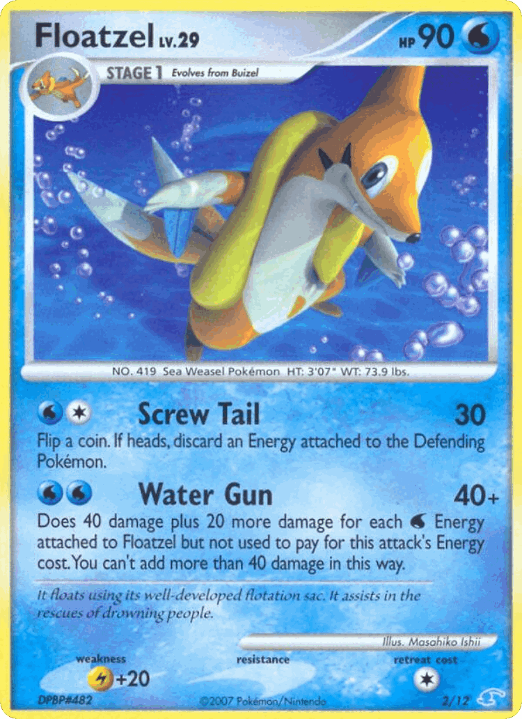 Floatzel #2 from DP Trainer Kit Manaphy - Common - Illustrated by Masahiko Ishii