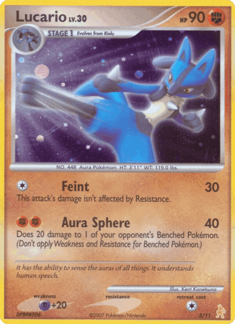 Lucario #3 from DP Trainer Kit Lucario - Common - Illustrated by Kent Kanetsuna