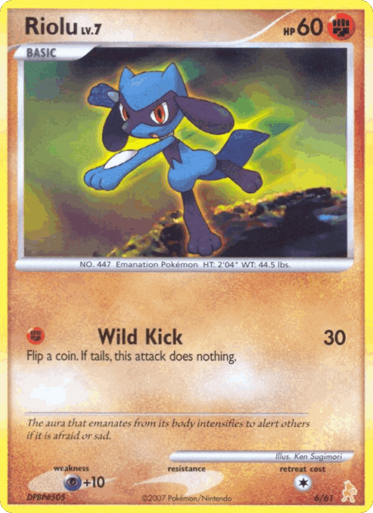 Riolu #6 from DP Trainer Kit Lucario - Common - Illustrated by Ken Sugimori