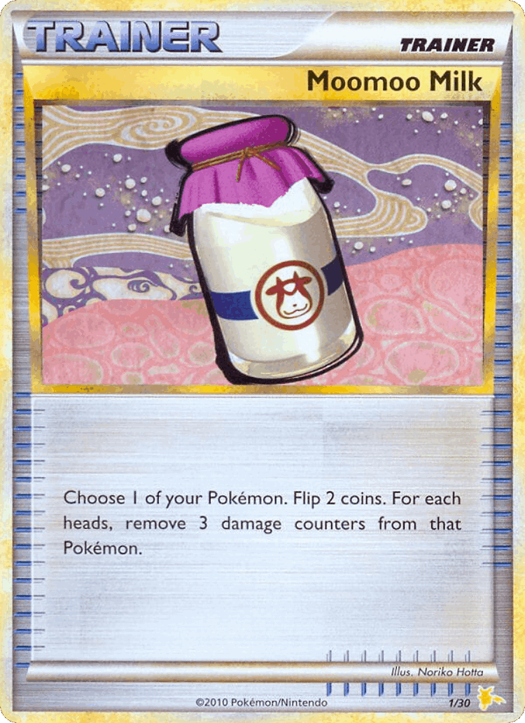 Moomoo Milk #1 from HGSS Trainer Kit Raichu - Common - Illustrated by Noriko Hotta