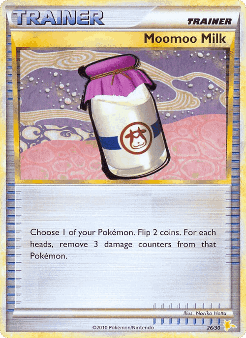 Moomoo Milk #26 from HGSS Trainer Kit Raichu - Common - Illustrated by Noriko Hotta
