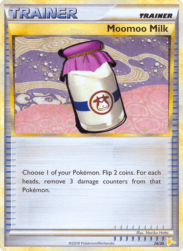 Moomoo Milk #26 from HGSS Trainer Kit Raichu - Common - Illustrated by Noriko Hotta