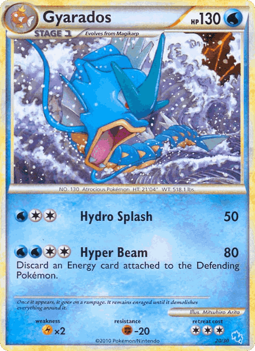 Gyarados #20 from HGSS Trainer Kit Gyarados - Common - Illustrated by Mitsuhiro Arita