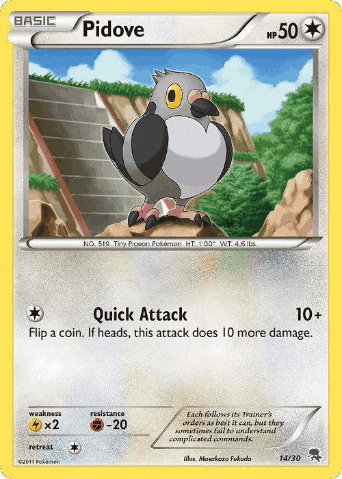 Pidove #14 from BW Trainer Kit Zoroark - Common - Illustrated by Masakazu Fukuda